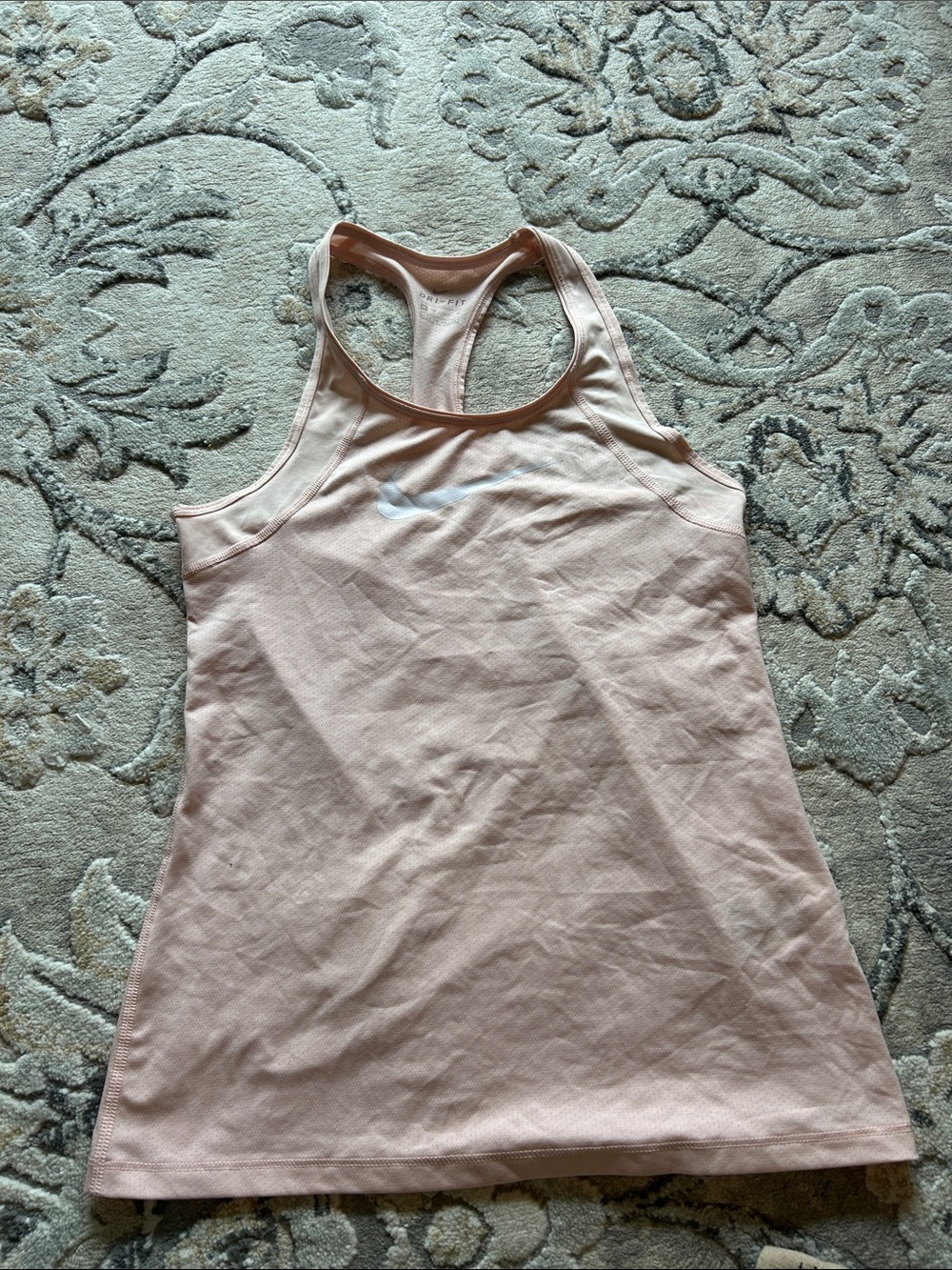 Nike Light Pink Racerback Tank Top with White Swoosh